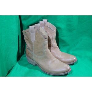 FRYE Billy Stitch Short Taupe Leather Western Cowboy Boots Womens Size 5.5 B